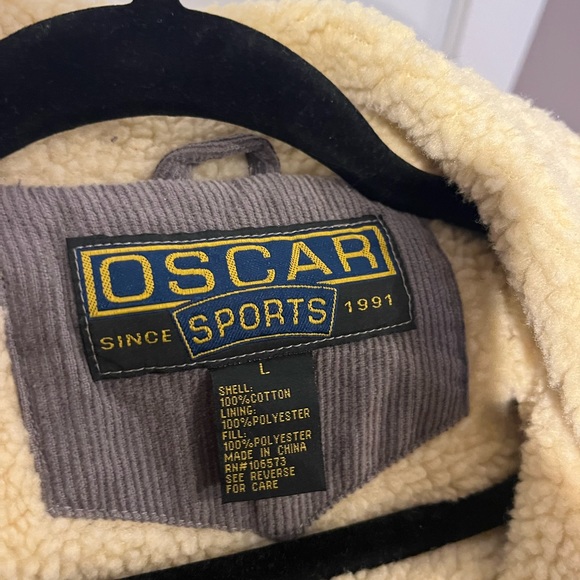 Oscar sport mens Sherpa corduroy trucker jacket size large - Picture 4 of 4